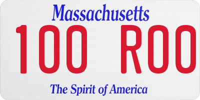 MA license plate 100RO0