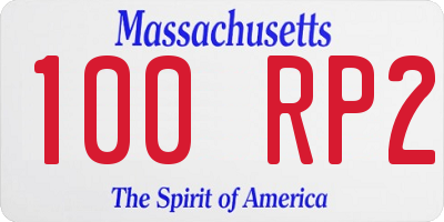 MA license plate 100RP2