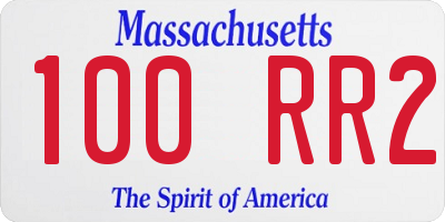 MA license plate 100RR2