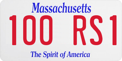 MA license plate 100RS1