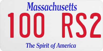 MA license plate 100RS2