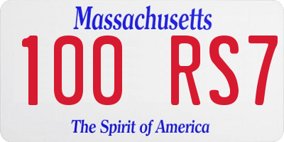 MA license plate 100RS7