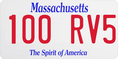 MA license plate 100RV5