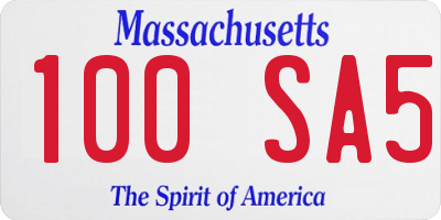 MA license plate 100SA5