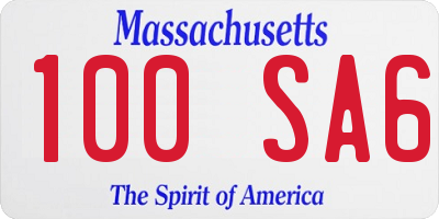 MA license plate 100SA6