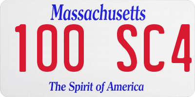 MA license plate 100SC4