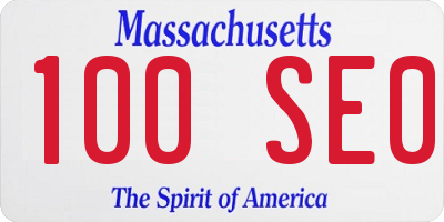 MA license plate 100SE0