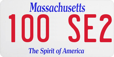 MA license plate 100SE2