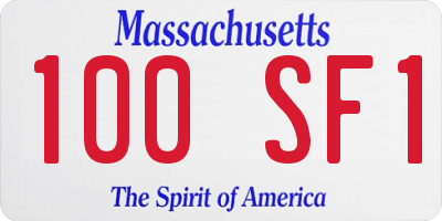 MA license plate 100SF1