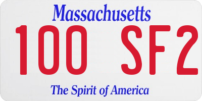MA license plate 100SF2