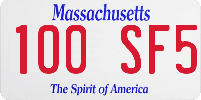 MA license plate 100SF5