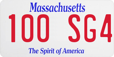 MA license plate 100SG4