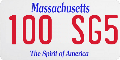 MA license plate 100SG5