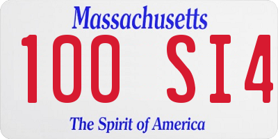 MA license plate 100SI4