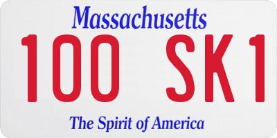 MA license plate 100SK1