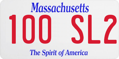 MA license plate 100SL2
