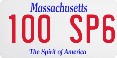 MA license plate 100SP6