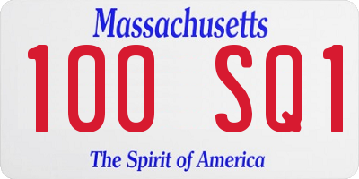 MA license plate 100SQ1