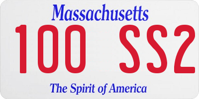 MA license plate 100SS2