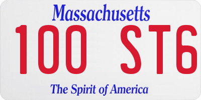 MA license plate 100ST6