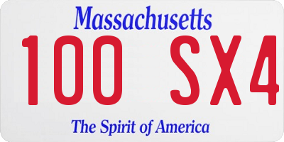 MA license plate 100SX4