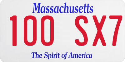 MA license plate 100SX7