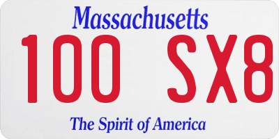 MA license plate 100SX8