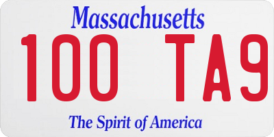 MA license plate 100TA9