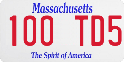 MA license plate 100TD5