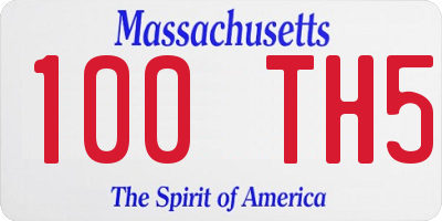 MA license plate 100TH5