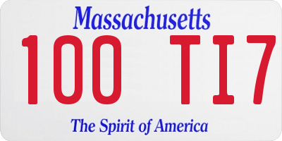 MA license plate 100TI7