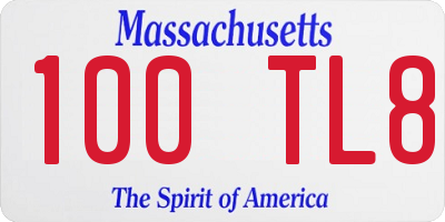 MA license plate 100TL8