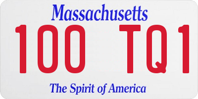 MA license plate 100TQ1