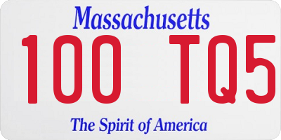 MA license plate 100TQ5