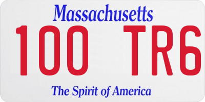 MA license plate 100TR6