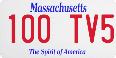 MA license plate 100TV5