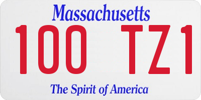 MA license plate 100TZ1