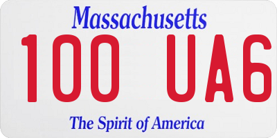 MA license plate 100UA6