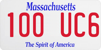 MA license plate 100UC6