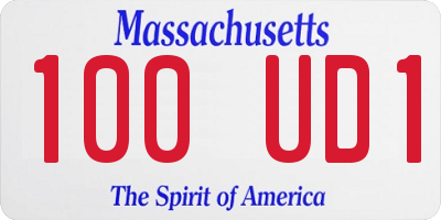 MA license plate 100UD1