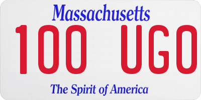MA license plate 100UG0