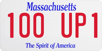 MA license plate 100UP1