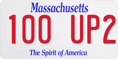 MA license plate 100UP2