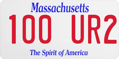 MA license plate 100UR2