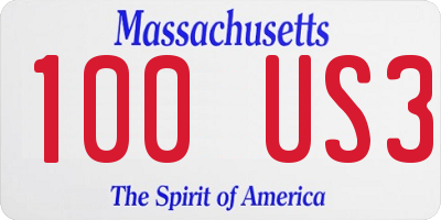 MA license plate 100US3