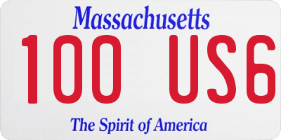 MA license plate 100US6