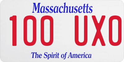 MA license plate 100UX0