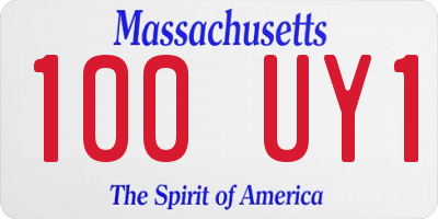 MA license plate 100UY1