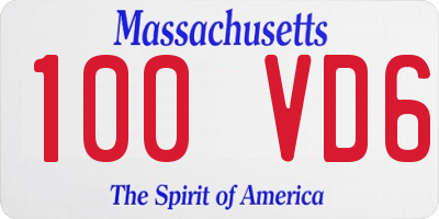 MA license plate 100VD6