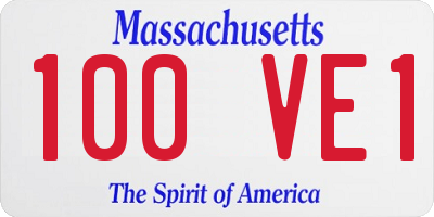 MA license plate 100VE1